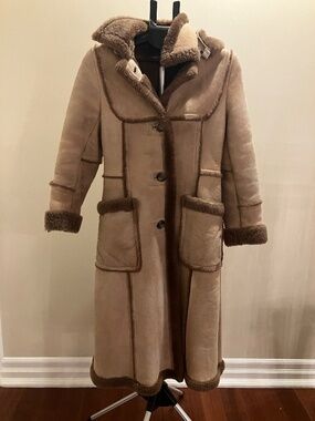 Brown Vintage Sheepskin Fur Coat